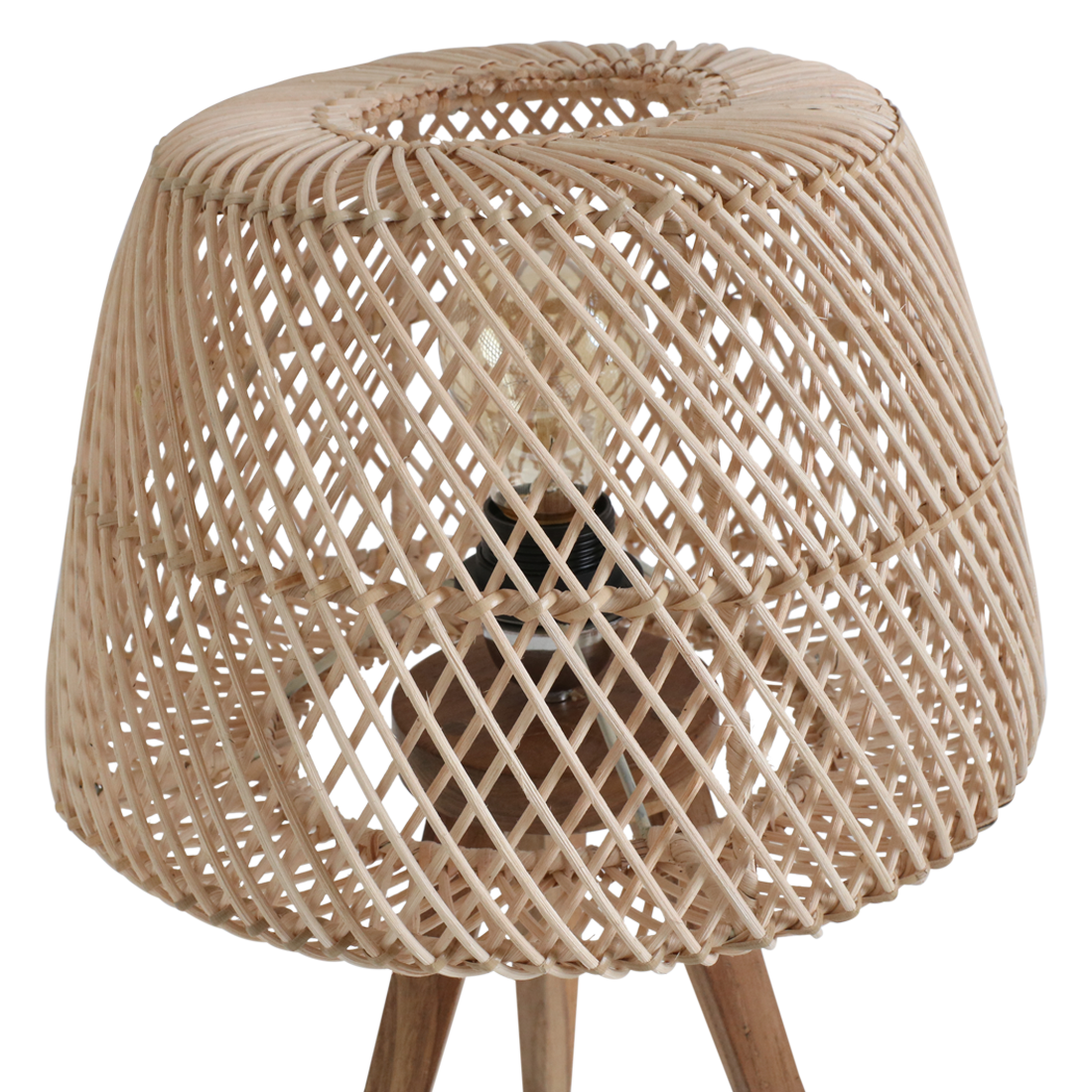 Lámpara de mesa Maze de ratán