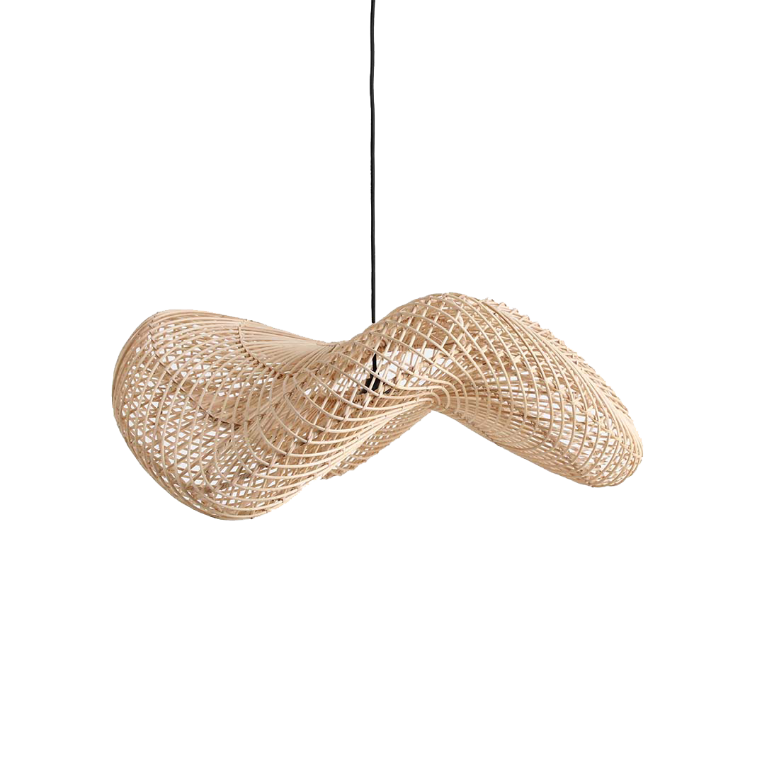 Lámpara colgante Wave de ratán L - Ø 71x26 cm