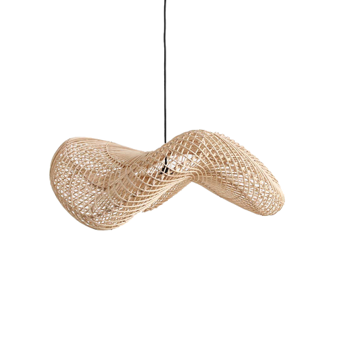 Lámpara colgante Wave de ratán L - Ø 71x26 cm