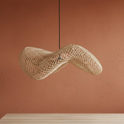 Lámpara colgante Wave de ratán L - Ø 71x26 cm