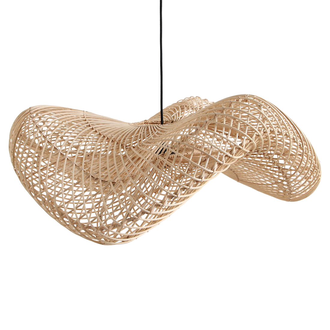 Lámpara colgante Wave de ratán L - Ø 71x26 cm