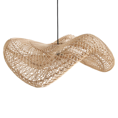 Lámpara colgante Wave de ratán L - Ø 71x26 cm