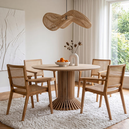 Lámpara colgante Wave de ratán L - Ø 71x26 cm