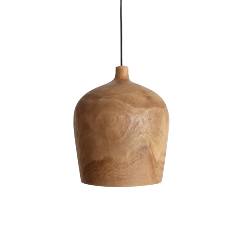 Lámpara colgante Sirocco de teca Bottle - Ø 25x28 cm