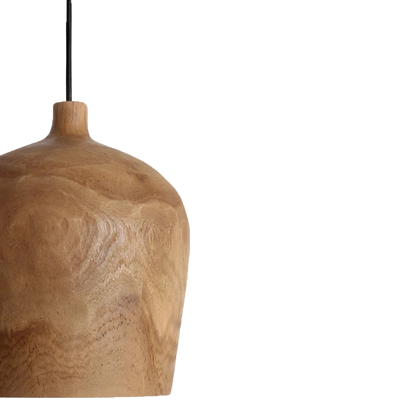 Lámpara colgante Sirocco de teca Bottle - Ø 25x28 cm