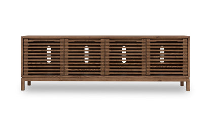 Mueble para televisor Tanner de madera de fresno de cuatro puertas en Roux