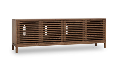 Mueble para televisor Tanner de madera de fresno de cuatro puertas en Roux