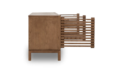 Mueble para televisor Tanner de madera de fresno de cuatro puertas en Roux