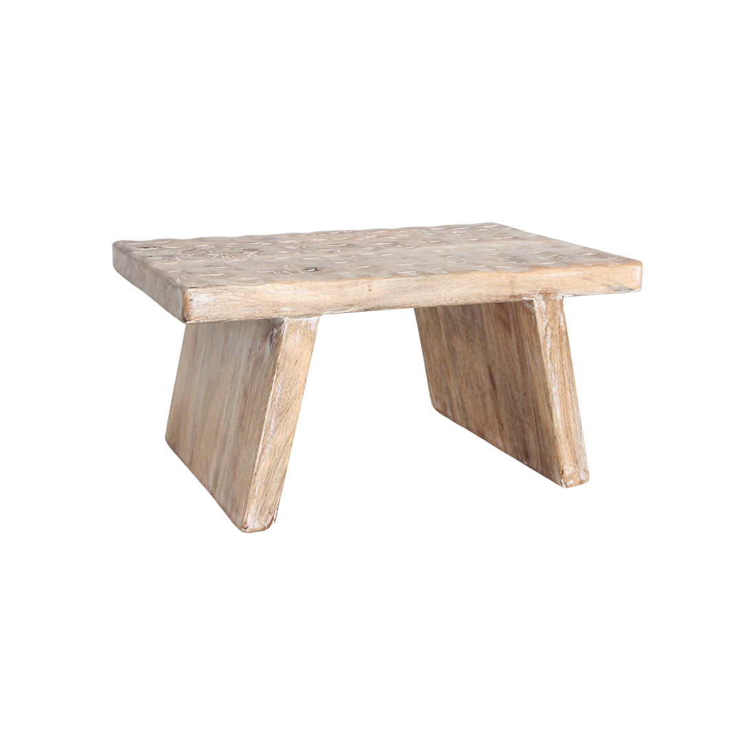 Mesa auxiliar/taburete de madera de mango natural