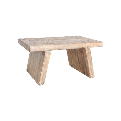 Mesa auxiliar/taburete de madera de mango natural
