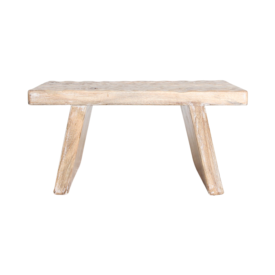 Mesa auxiliar/taburete de madera de mango natural