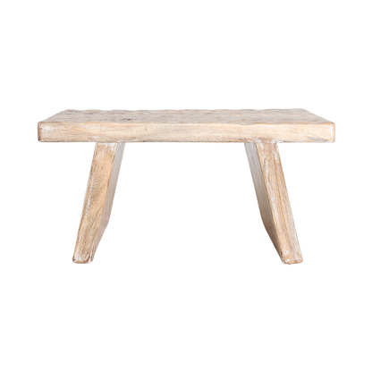 Mesa auxiliar/taburete de madera de mango natural