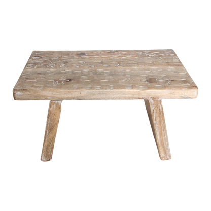 Mesa auxiliar/taburete de madera de mango natural