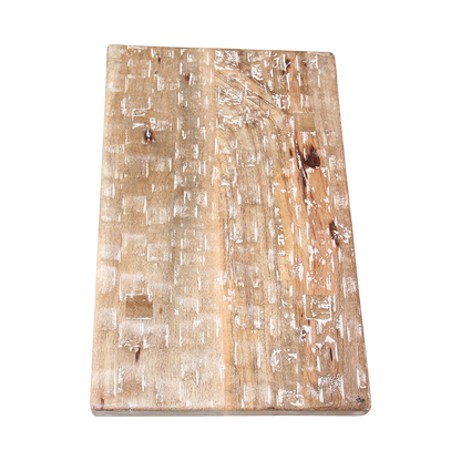 Mesa auxiliar/taburete de madera de mango natural