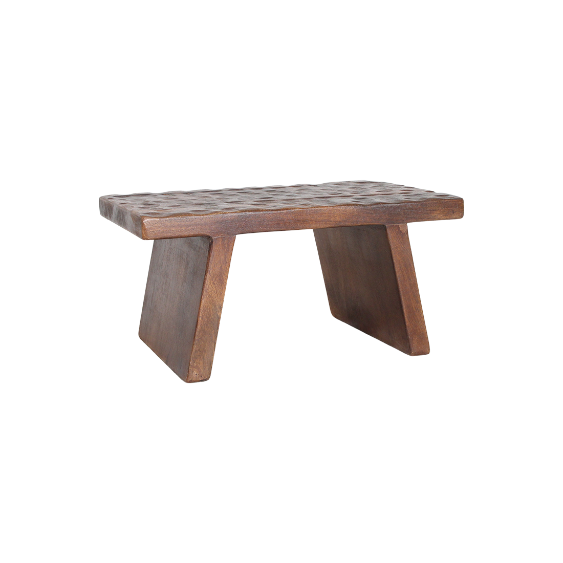 Mesa auxiliar/taburete de madera de mango marrón - 40x25x20 cm