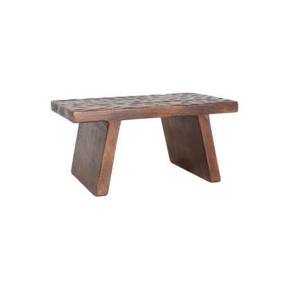 Mesa auxiliar/taburete de madera de mango marrón - 40x25x20 cm