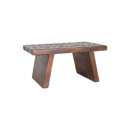 Mesa auxiliar/taburete de madera de mango marrón - 40x25x20 cm