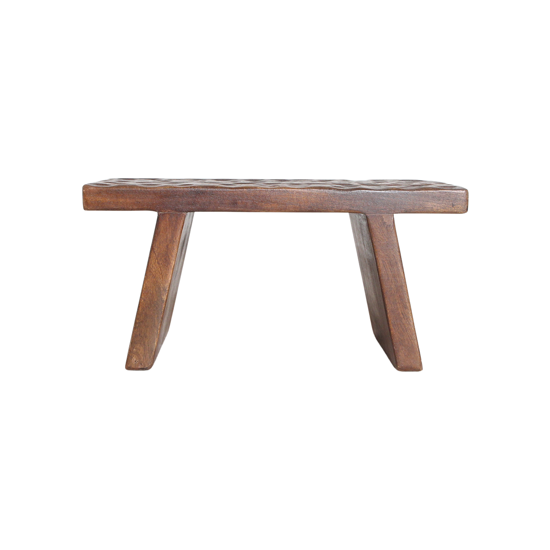 Mesa auxiliar/taburete de madera de mango marrón - 40x25x20 cm