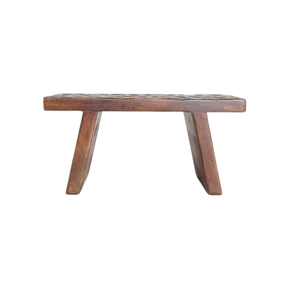 Mesa auxiliar/taburete de madera de mango marrón - 40x25x20 cm