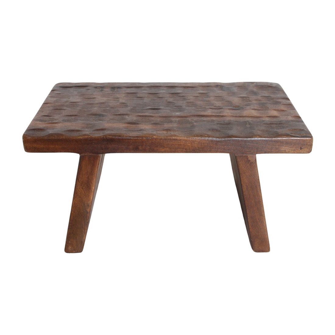 Mesa auxiliar/taburete de madera de mango marrón - 40x25x20 cm