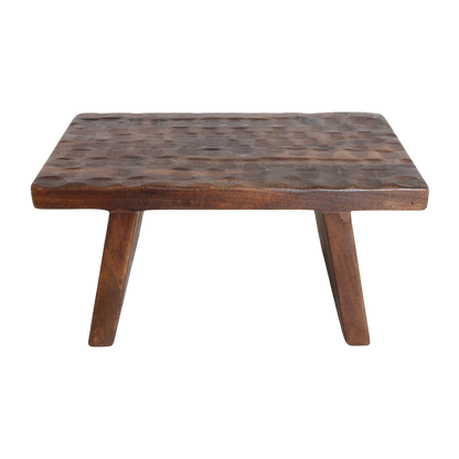 Mesa auxiliar/taburete de madera de mango marrón - 40x25x20 cm