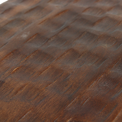Mesa auxiliar/taburete de madera de mango marrón - 40x25x20 cm
