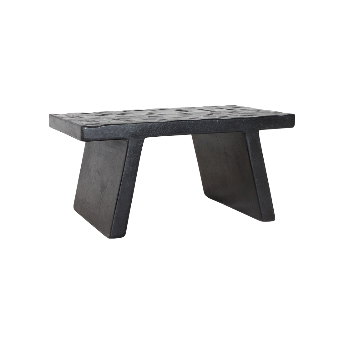 Mesa auxiliar/taburete de madera de mango negra - 40x25x20 cm