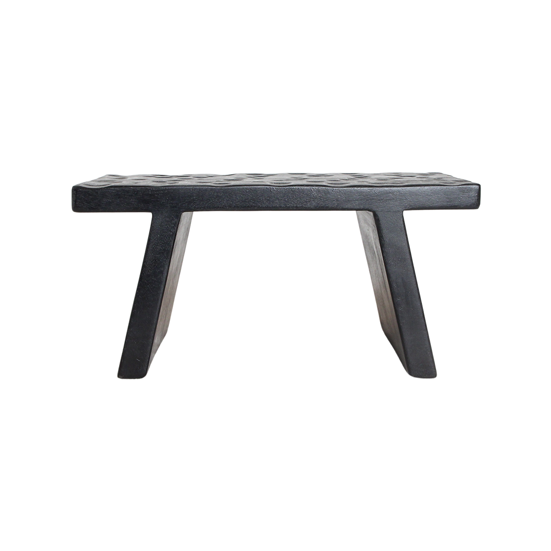 Mesa auxiliar/taburete de madera de mango negra - 40x25x20 cm