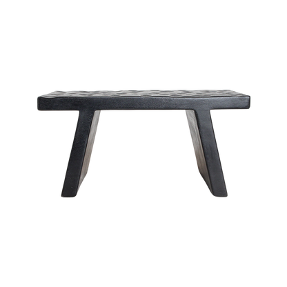 Mesa auxiliar/taburete de madera de mango negra - 40x25x20 cm