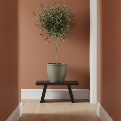 Mesa auxiliar/taburete de madera de mango negra - 40x25x20 cm
