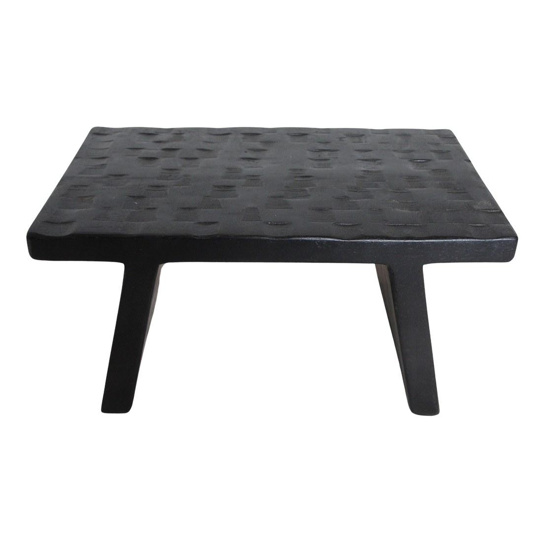 Mesa auxiliar/taburete de madera de mango negra - 40x25x20 cm