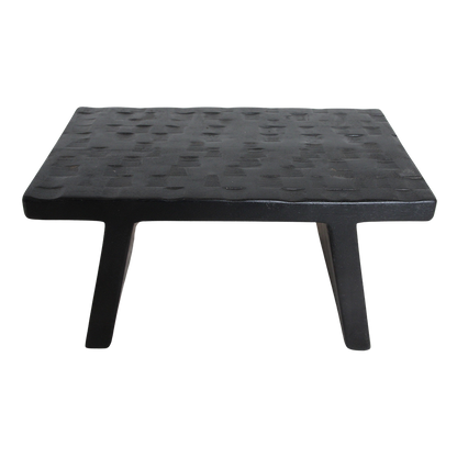 Mesa auxiliar/taburete de madera de mango negra - 40x25x20 cm