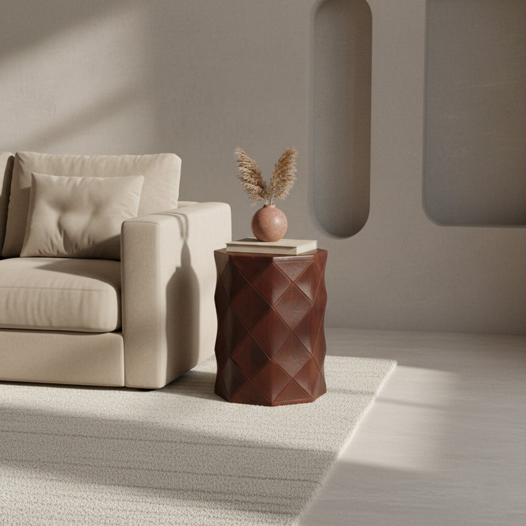 Taburete/mesa auxiliar de madera de mango Pacífico Tonga