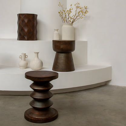 Taburete/mesa auxiliar de madera de mango Pacífico Tonga