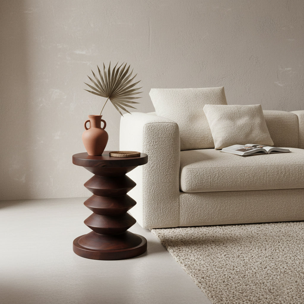 Taburete/mesa auxiliar de madera de mango del Pacífico Kiribati