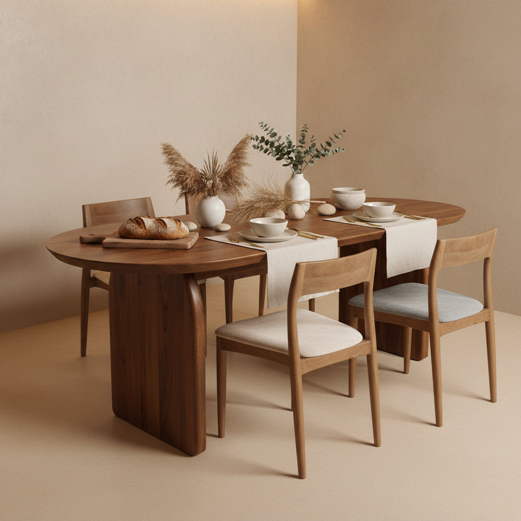Sillas de comedor Freya de teca verde claro (juego de 2)