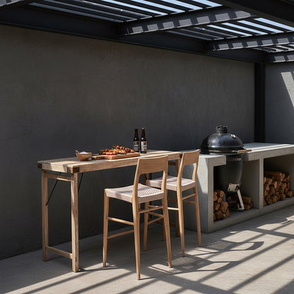Taburete de bar de teca Freya para exterior