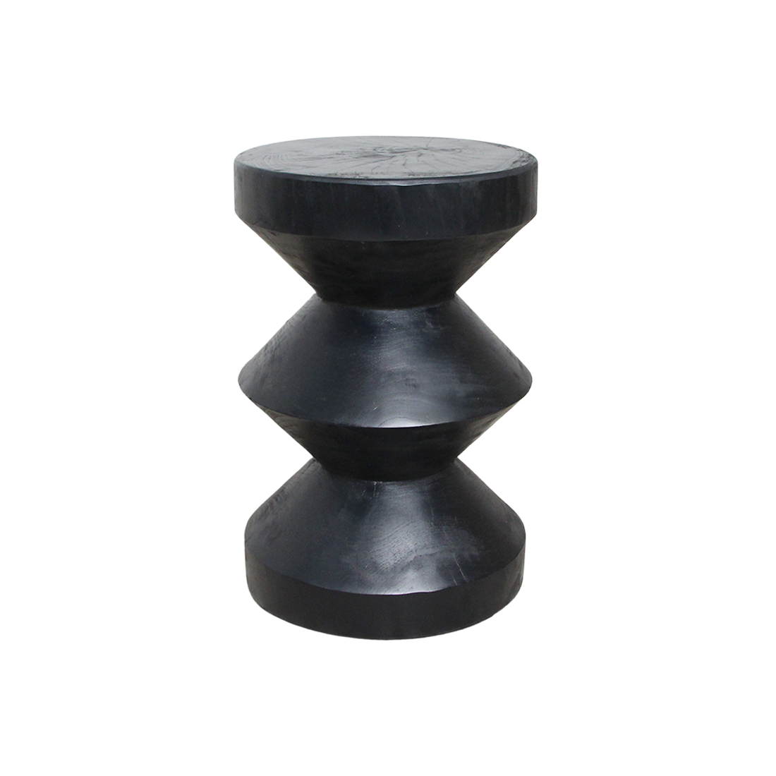 Mesa auxiliar de teca Forma Rizo negra