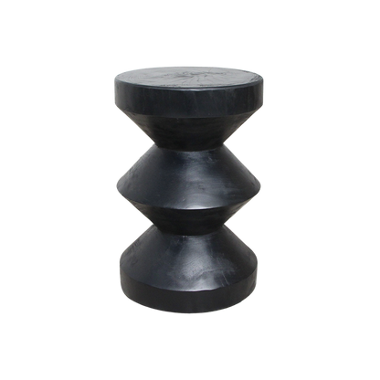 Mesa auxiliar de teca Forma Rizo negra