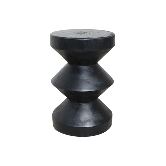 Mesa auxiliar de teca Forma Rizo negra
