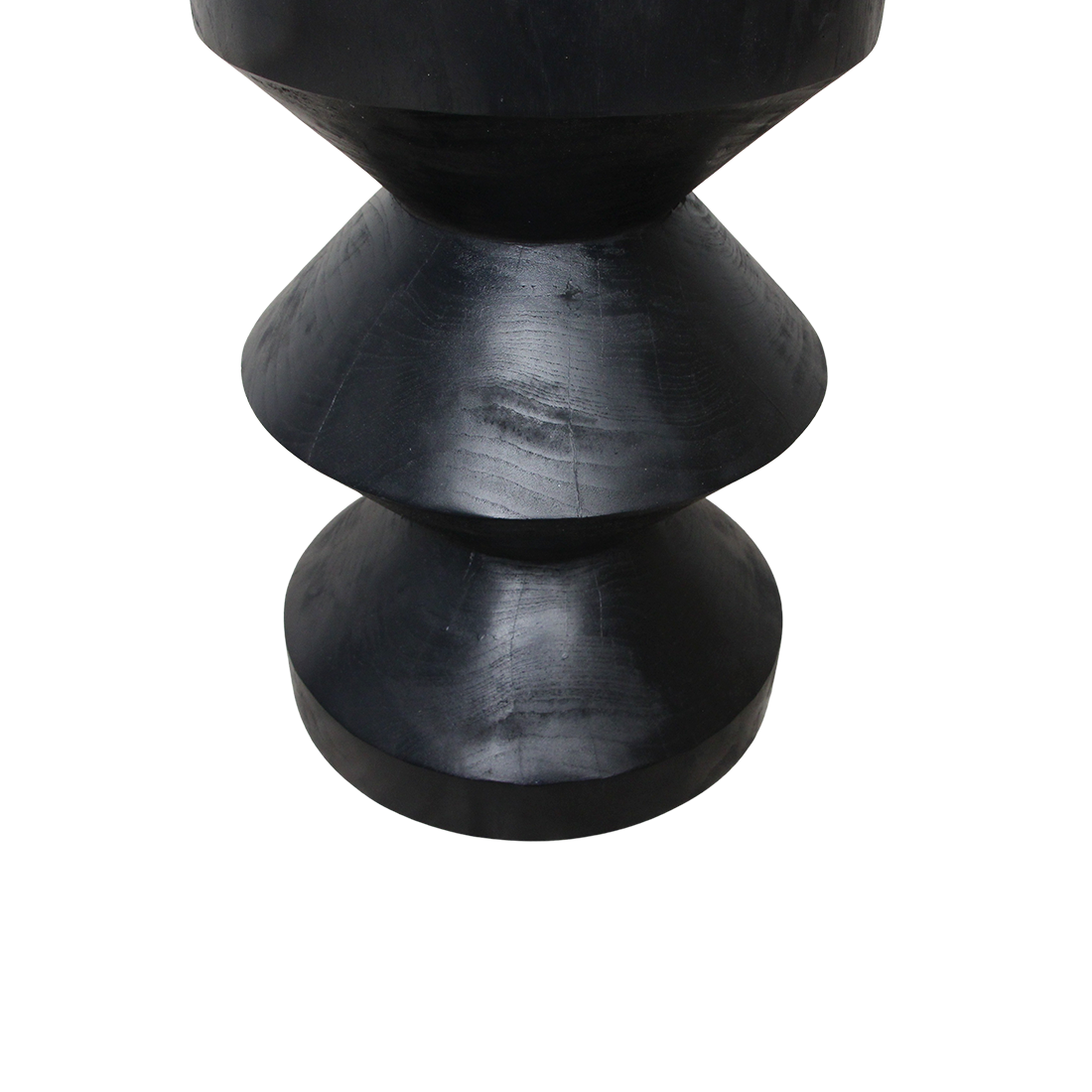 Mesa auxiliar de teca Forma Rizo negra