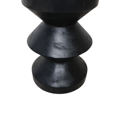 Mesa auxiliar de teca Forma Rizo negra