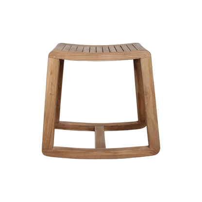 Taburete balancín de teca - 49x36x45 cm
