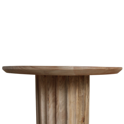 Mesa auxiliar Bullnose invertida natural Ø 50 cm