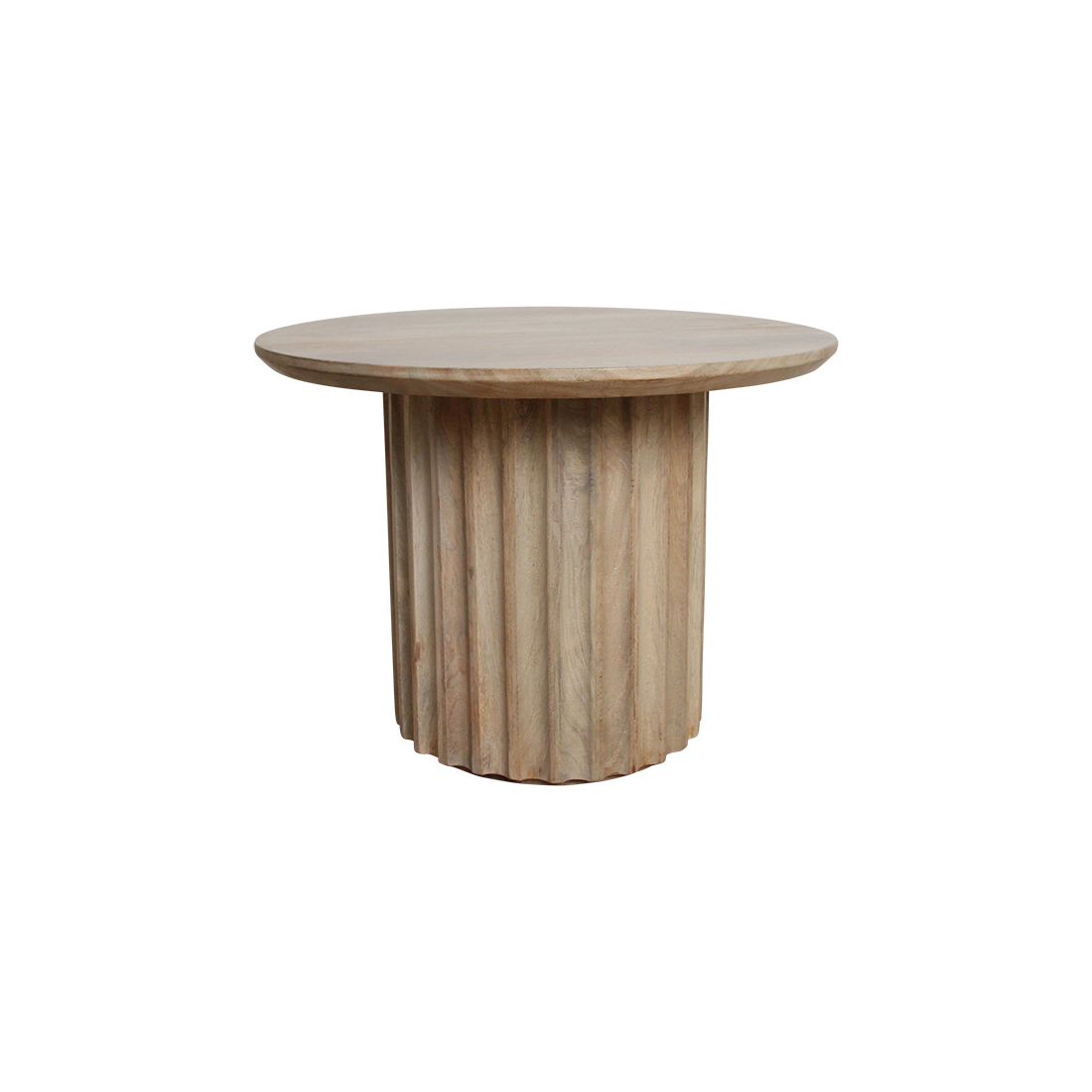 Mesa auxiliar con borde redondeado (invertido) natural Ø 55 cm