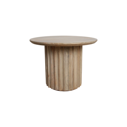 Mesa auxiliar con borde redondeado (invertido) natural Ø 55 cm