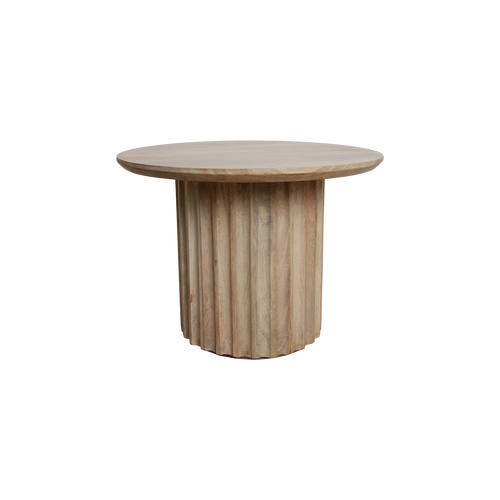 Mesa auxiliar con borde redondeado (invertido) natural Ø 55 cm