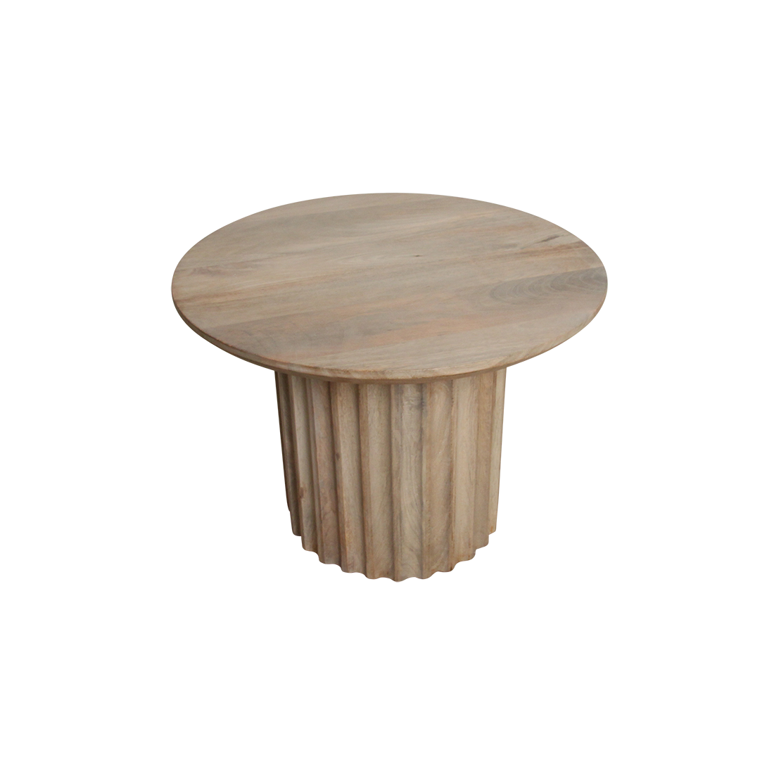 Mesa auxiliar con borde redondeado (invertido) natural Ø 55 cm