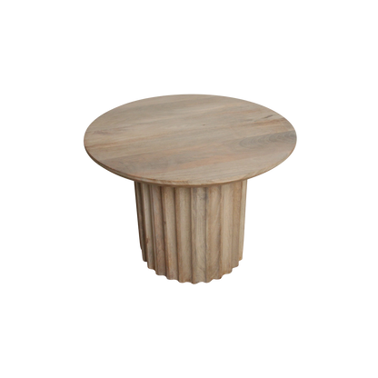 Mesa auxiliar con borde redondeado (invertido) natural Ø 55 cm