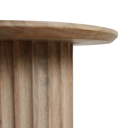 Mesa auxiliar con borde redondeado (invertido) natural Ø 55 cm